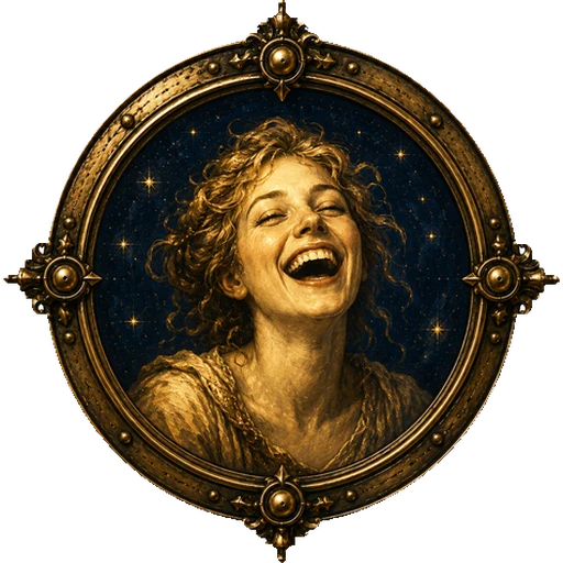 Laughing medallion