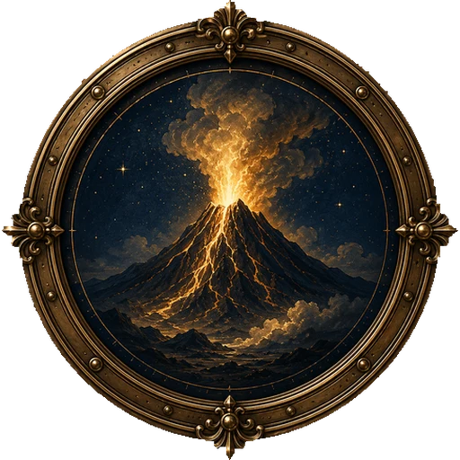Volcano medallion