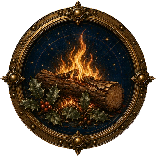 Yule Log medallion
